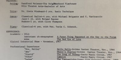 Christine Avila Acting Resume 1971