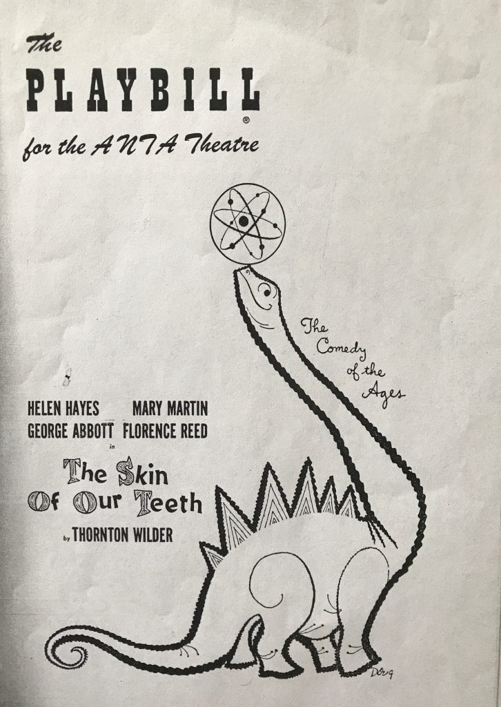 Playbill Cover for Thornton Wilder's "The Skin of Our Teeth"