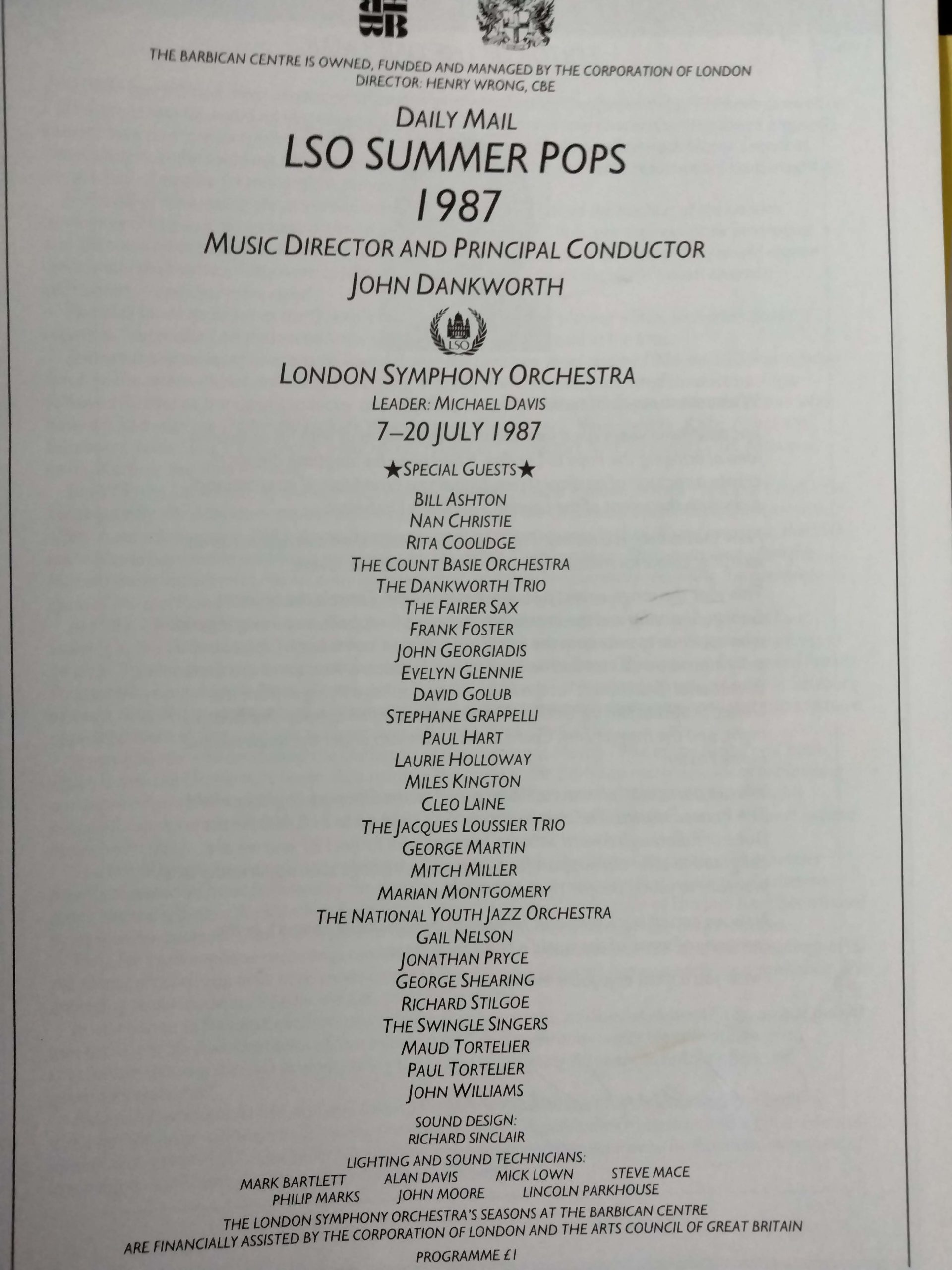 London Symphony Orchestra 1987