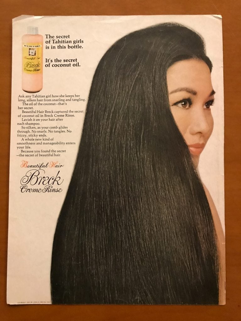 Virginia Wing in an advertisement for Breck Shampoo.